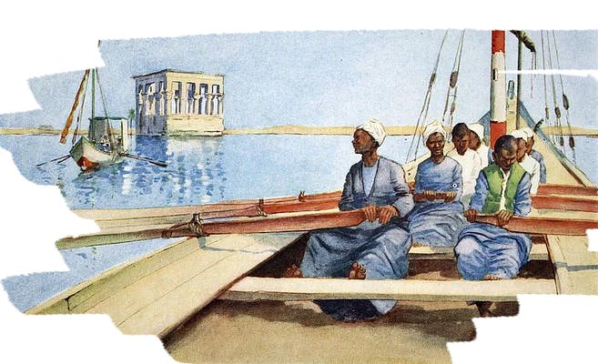 a group of people sitting in a boat