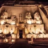 Colossal statues at the entrance to Abu Simbel Temple