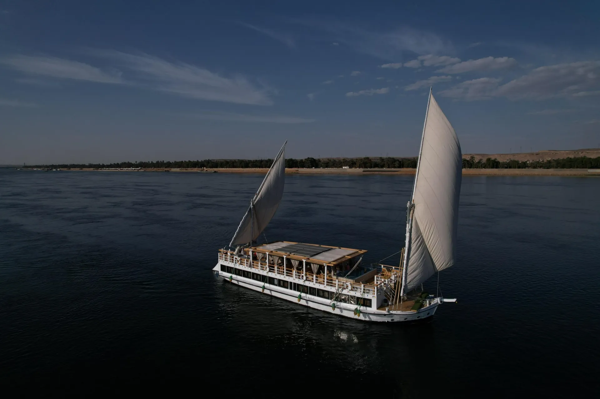 Onboard dining setup aboard the Dahabeya Nile cruise
